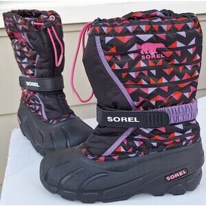 Sorel Kids Girl Flurry Snow Boot Purple Red Black Removable insole boot Size 5